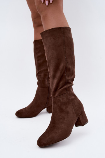 Bottes longues pour femmes doublées avec talons S.Barski HY62-8131 marron 2