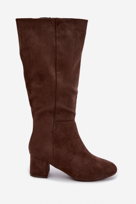 Bottes longues pour femmes doublées avec talons S.Barski HY62-8131 marron