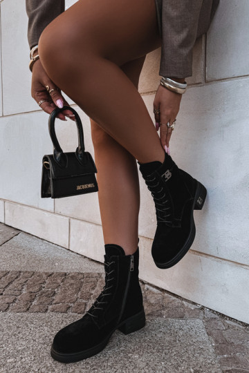 Warme dameschoenen van faux suede in zwart Vinceza 67044 2
