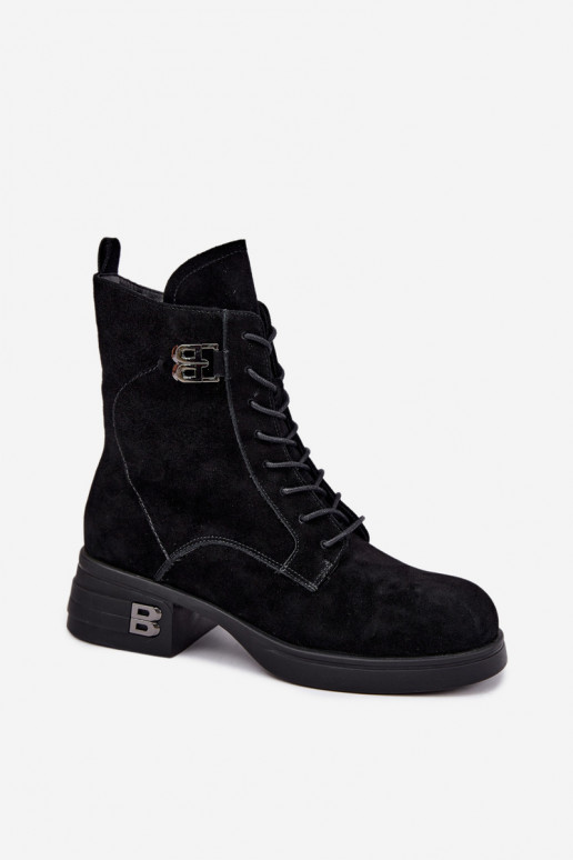 Wärmende Damenschuhe aus Kunstveloursleder in Schwarz Vinceza 67044
