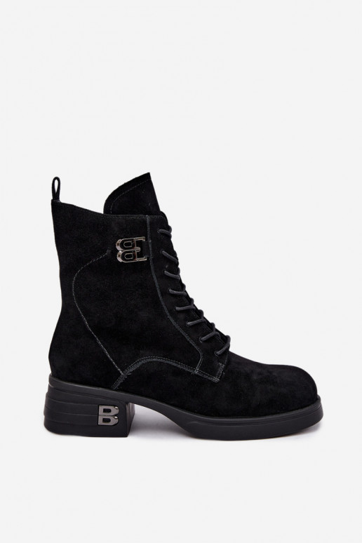 Wärmende Damenschuhe aus Kunstveloursleder in Schwarz Vinceza 67044