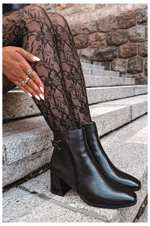 Wärmende Stiefeletten mit Absätzen in Schwarz Vinceza 58660