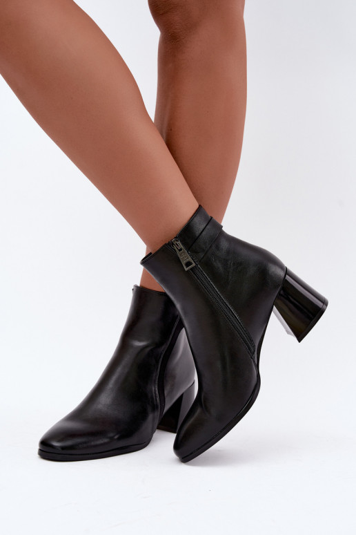 Wärmende Stiefeletten mit Absätzen in Schwarz Vinceza 58660
