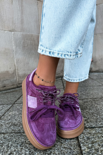 Baskets violettes pour femmes en daim synthétique avec isolation Big Star UU274772 2