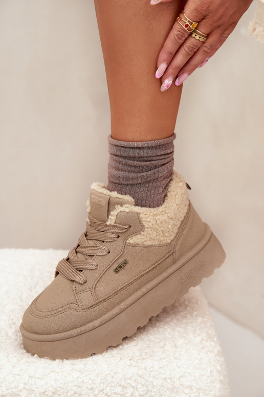 Bottes de neige pour femmes avec plateforme et fourrure Big Star SS274105 couleur sable