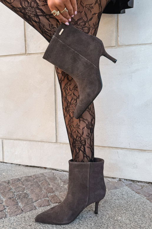 Bottes en daim avec talons fins et isolation, à enfiler Big Star UU274492 marron