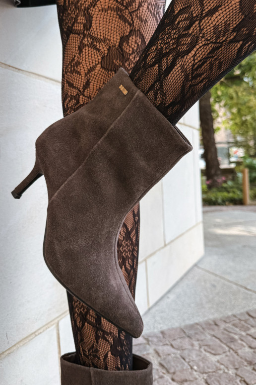 Bottes en daim avec talons fins et isolation, à enfiler Big Star UU274492 marron