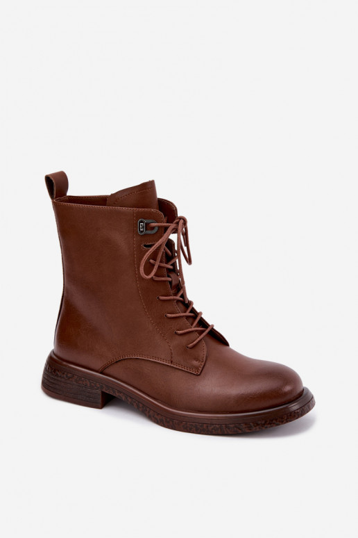 Wärmende Lederstiefeletten Tai turiciejka K7751-29 in Braun