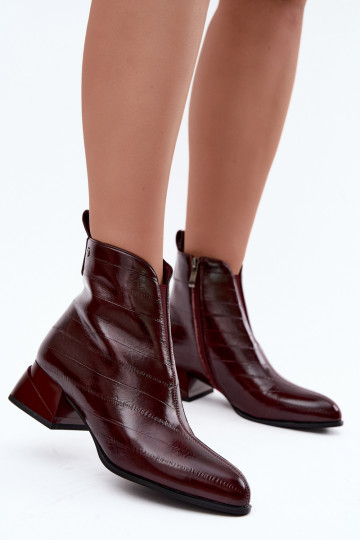 Bottines en cuir isolées Klocke Tai turiciejka K7675-23 en bordeaux 2