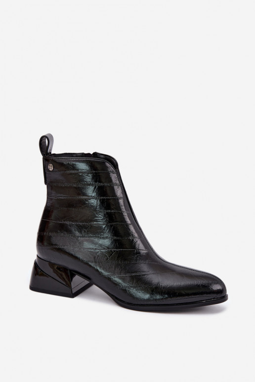 Bottines en cuir isolées Klocke Tai turiciejka K7675-01 en noir