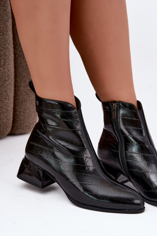 Bottines en cuir isolées Klocke Tai turiciejka K7675-01 en noir
