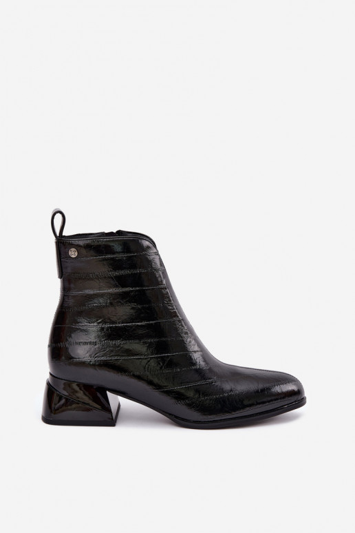 Bottines en cuir isolées Klocke Tai turiciejka K7675-01 en noir