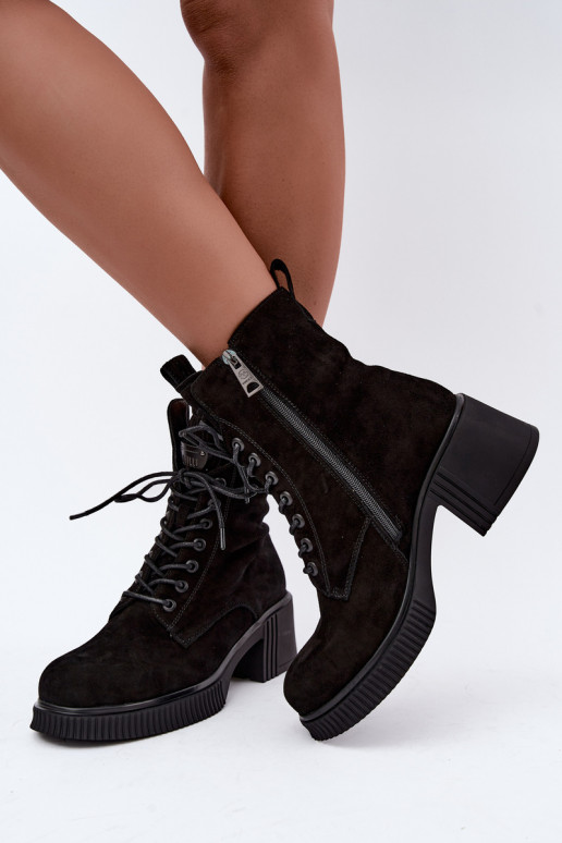 Bottines en daim isolées Klocke Tai turiciejka K7675-23 en noir