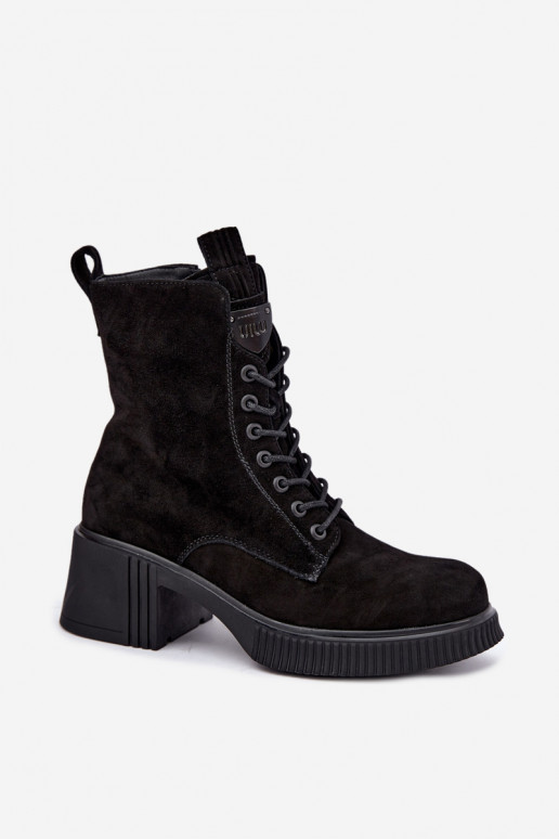 Bottines en daim isolées Klocke Tai turiciejka K7675-23 en noir