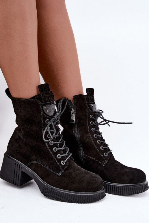 Bottines en daim isolées Klocke Tai turiciejka K7675-23 en noir