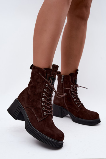 Bottines en daim isolées Klocke Tai turiciejka K7675-29 en chocolat 2