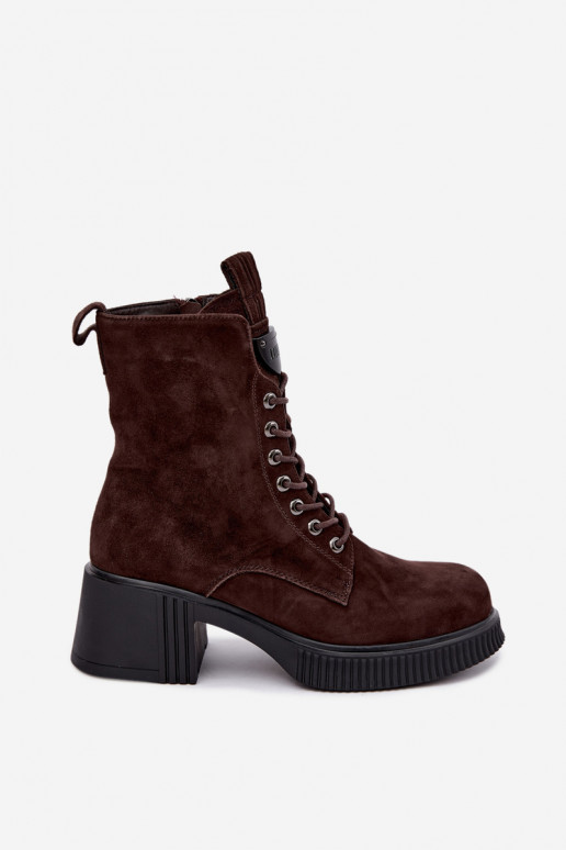 Bottines en daim isolées Klocke Tai turiciejka K7675-29 en chocolat