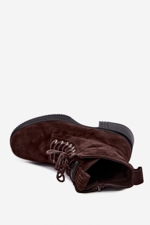 Bottines en daim isolées Klocke Tai turiciejka K7675-29 en chocolat