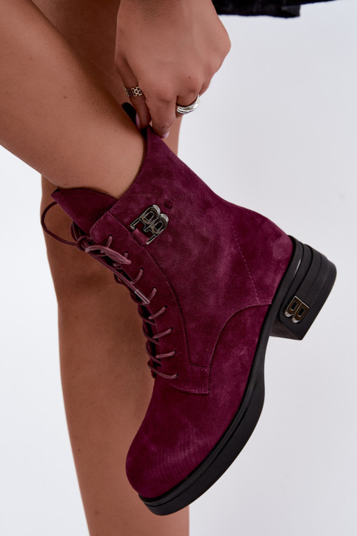 Warmes Damenstiefel aus Kunstveloursleder Vinceza 67044 bordeaux