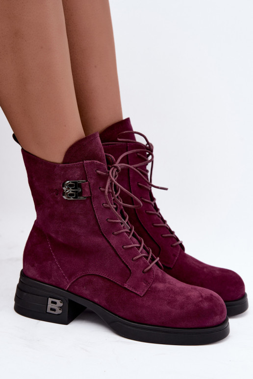 Faux suede gevoerde dameslaarzen Vinceza 67044 bordeaux