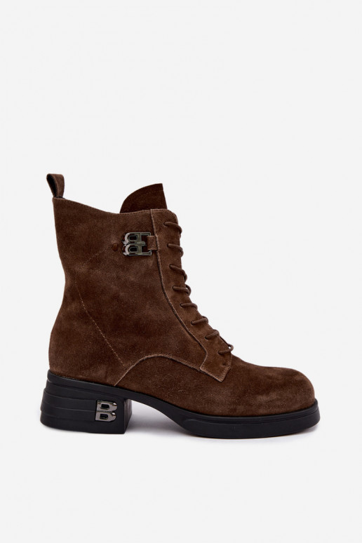 Warmes Damenstiefel aus Kunstveloursleder Vinceza 67044 braun