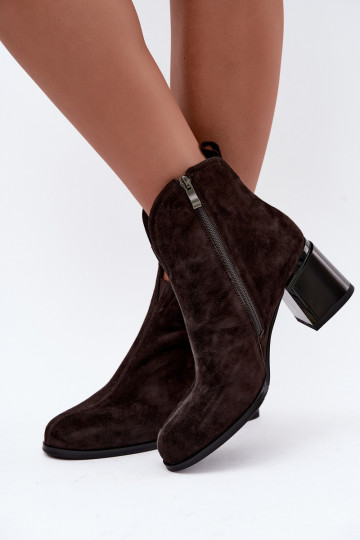 Bottes en suédine à talons Vinceza 91178 chocolat 2