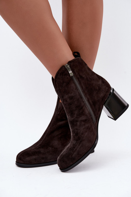 Bottes en suédine à talons Vinceza 91178 chocolat