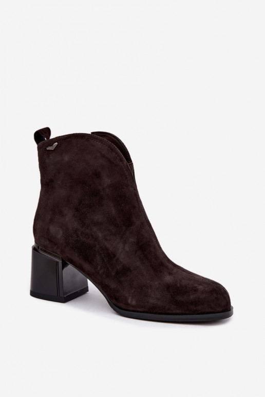 Bottes en suédine à talons Vinceza 91178 chocolat