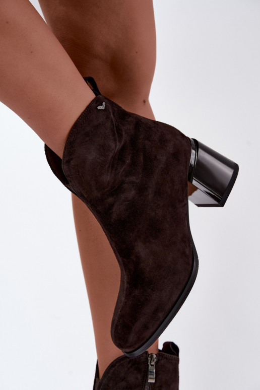 Bottes en suédine à talons Vinceza 91178 chocolat