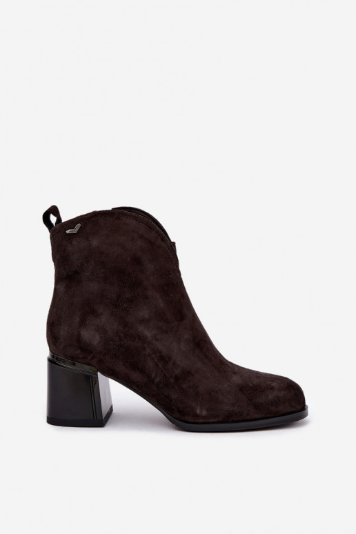 Bottes en suédine à talons Vinceza 91178 chocolat