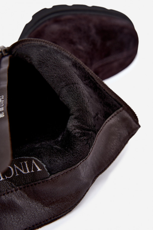 Bottines isolées en suédine avec talons Vinceza 91172 chocolat