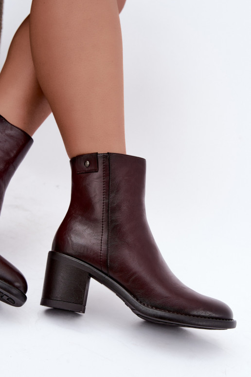 Bottines isolées à talons Vinceza 58655 bordeaux