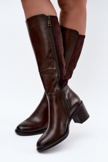 Bottes longues isolées avec talons Vinceza 58652 chocolat 2