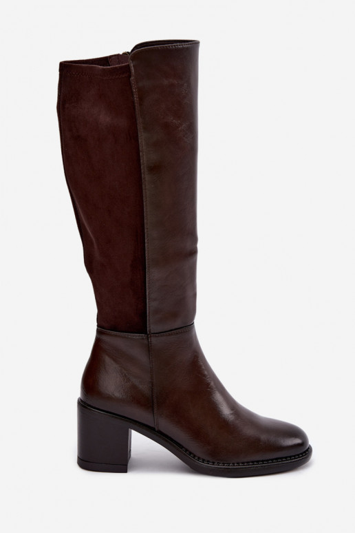 Bottes longues isolées avec talons Vinceza 58652 chocolat