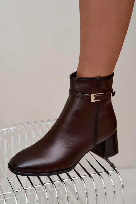 Bottines isolées pour femmes avec boucles Sergio Leone BT-34 chocolat