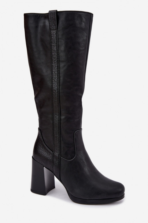 Bottes longues isolées avec talons noir Alessa