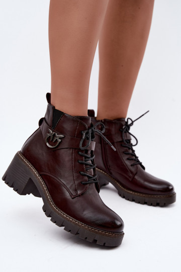 Bottines pour femmes chaudes en bordeaux Calielle 2