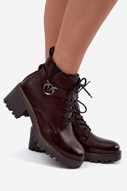 Bottines pour femmes chaudes en bordeaux Calielle