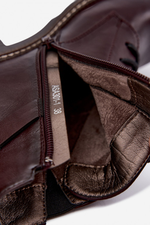 Bottines pour femmes chaudes en bordeaux Calielle