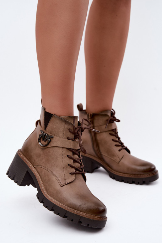Bottines pour femmes chaudes en marron Calielle