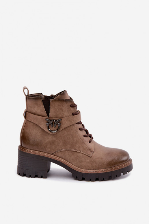 Bottines pour femmes chaudes en marron Calielle