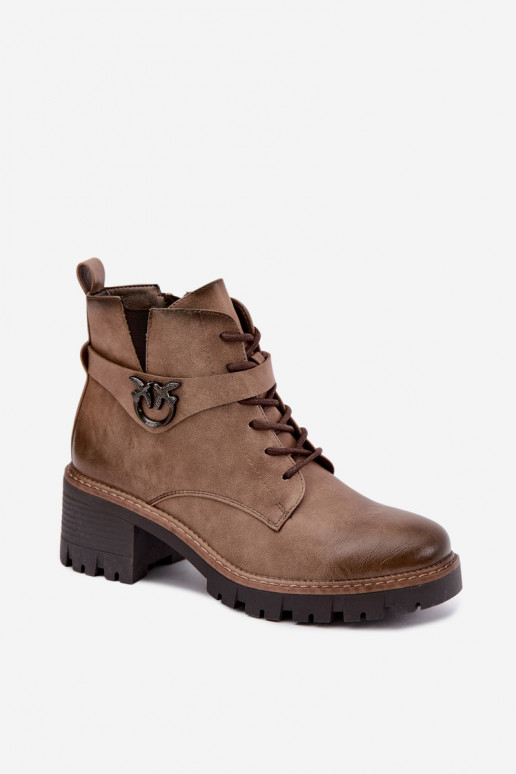 Wärmende Damen-Stiefeletten in Braun Calielle