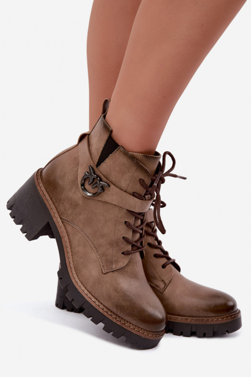 Bottines pour femmes chaudes en marron Calielle