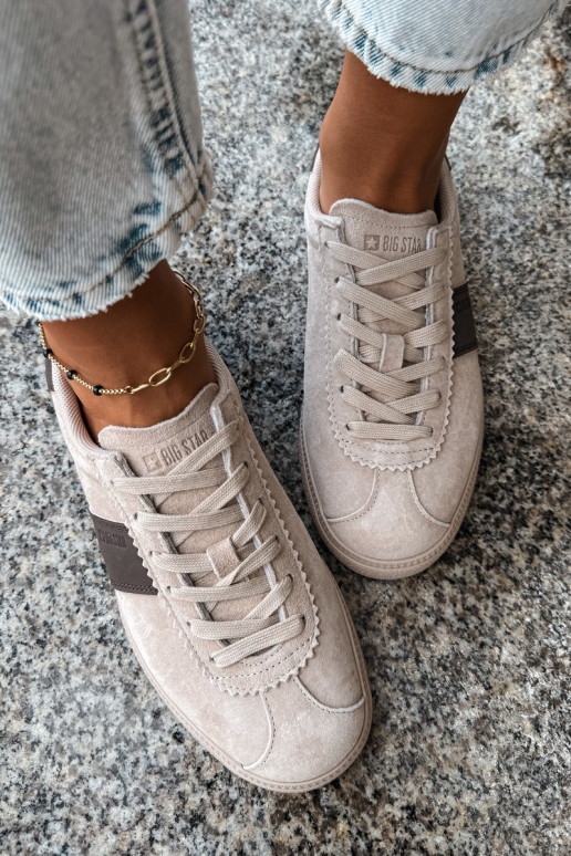 Kunstveloursleder Damen-Sneaker Big Star UU274440 in Sand