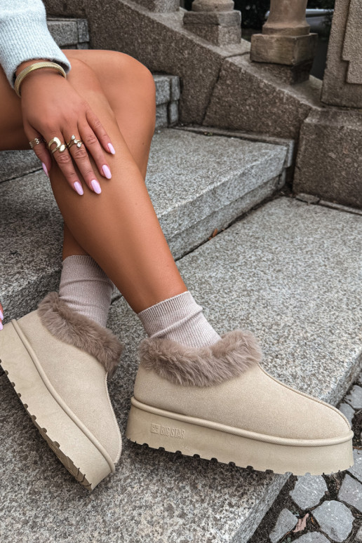 Bottes de neige avec plateforme et fourrure Big Star UU274204 en sable