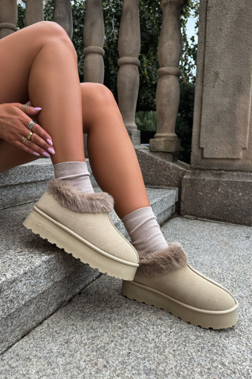 Schneestiefel mit Plattform und Fell Big Star UU274204 in Sand