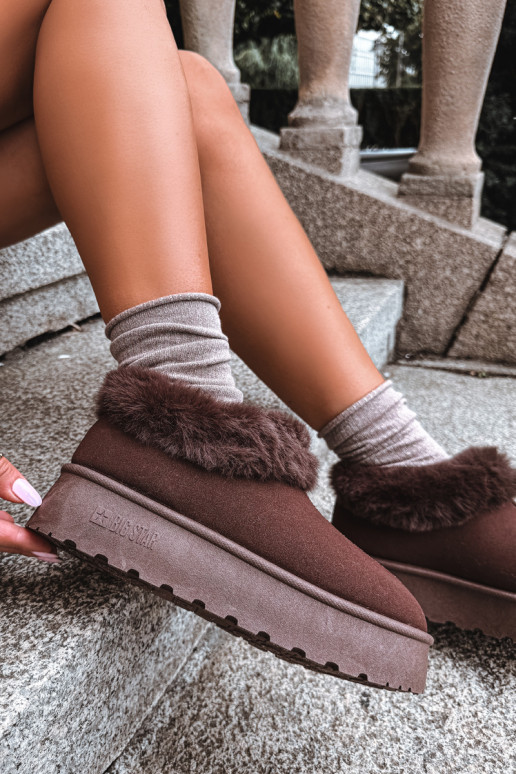Schneestiefel mit Plattform und Fell Big Star UU274203 in Schokolade