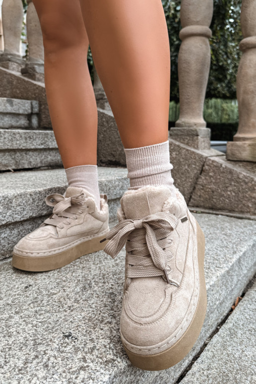 Schneestiefel mit Plattform und Schnürsenkeln Big Star UU274187 in Sand