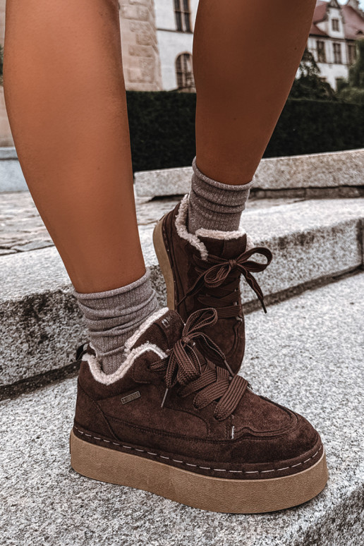 Bottes de neige avec plateforme et lacets Big Star UU274188 en chocolat