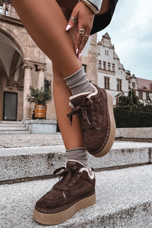 Bottes de neige avec plateforme et lacets Big Star UU274188 en chocolat